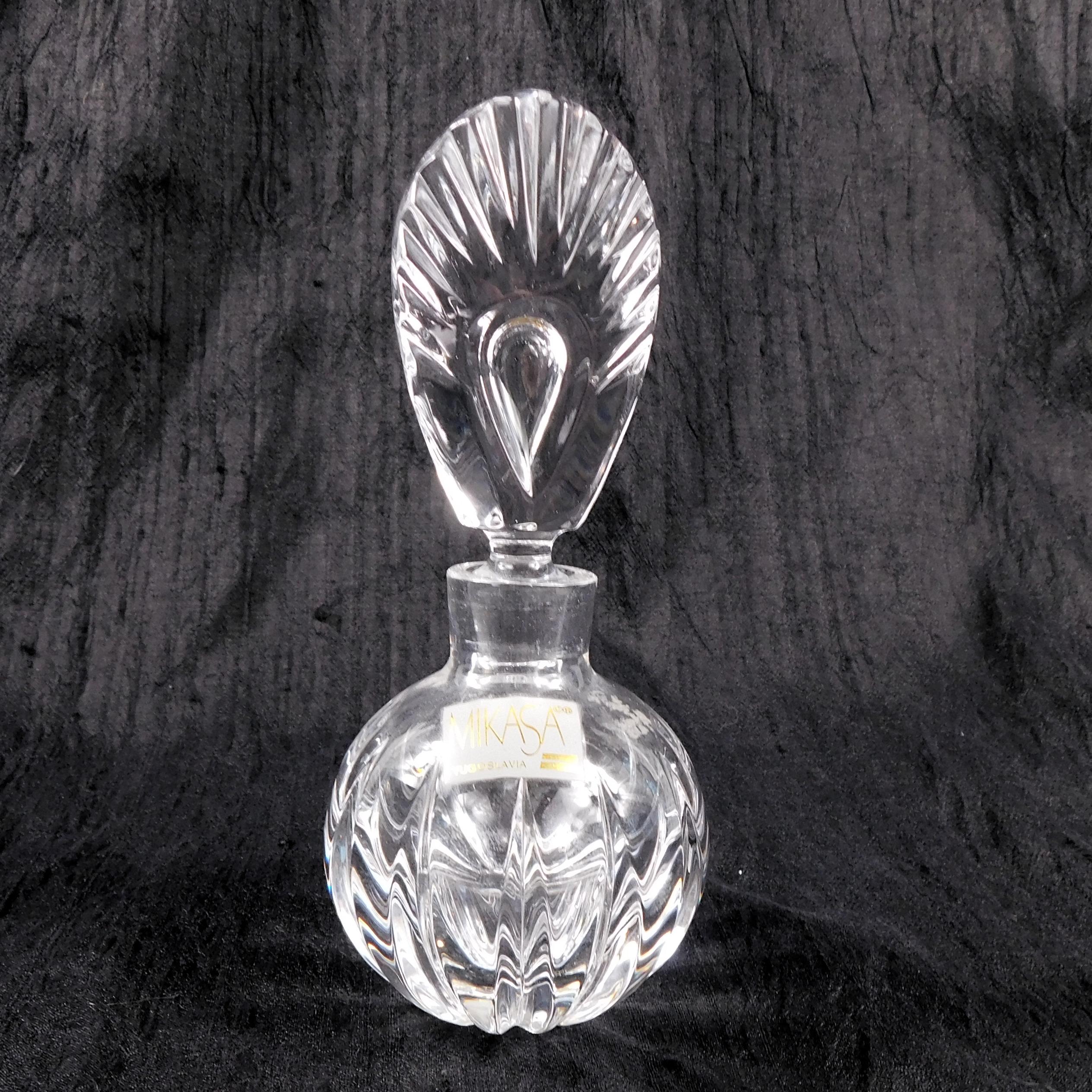 Clear Crystal Mikasa Perfume Bottle with Matching Stopper # 27203