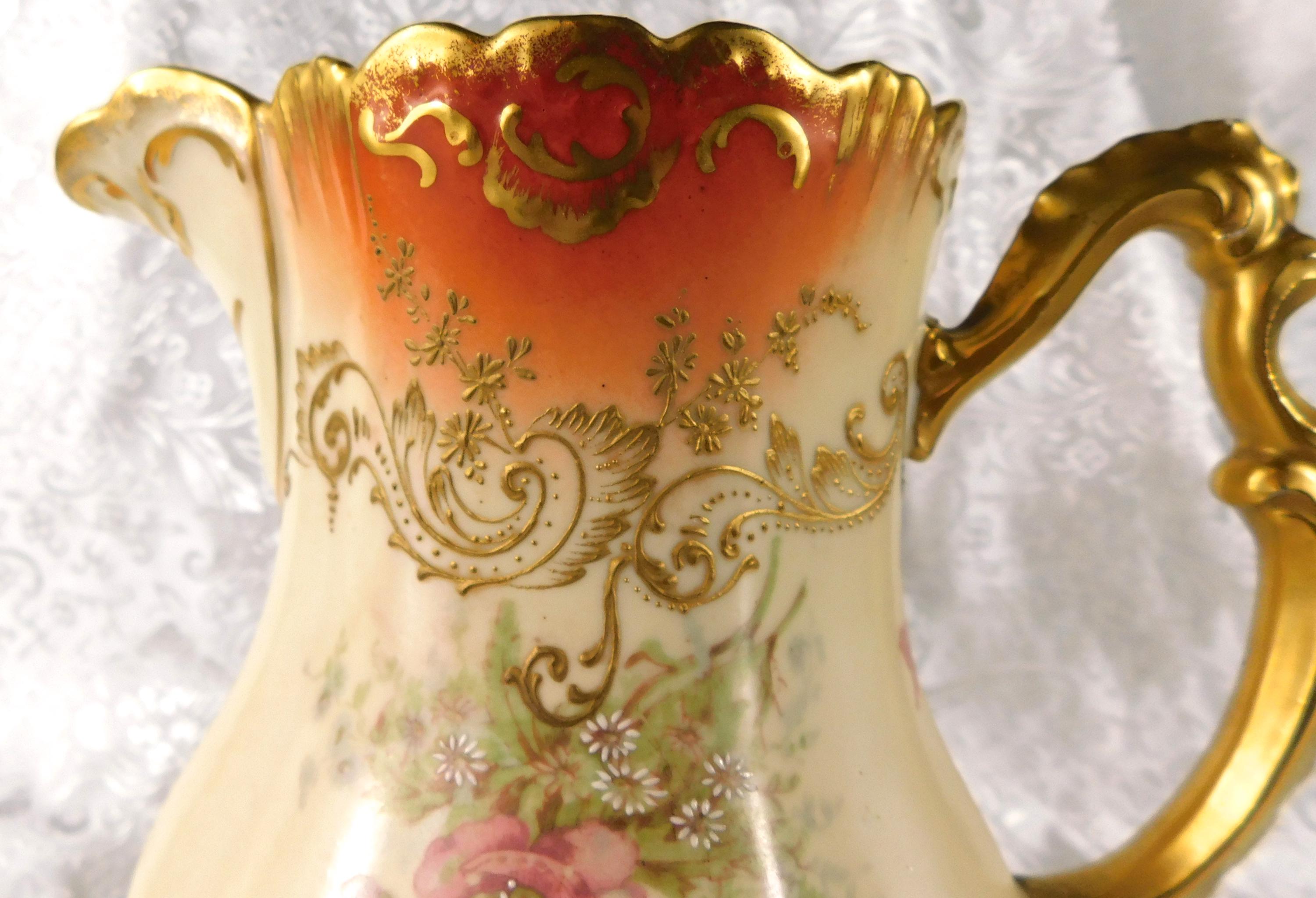 Coiffe et Cie  and Lazeyras Rosenfel Lehman Limoges Chocolate Pot with No Lid #  27011
