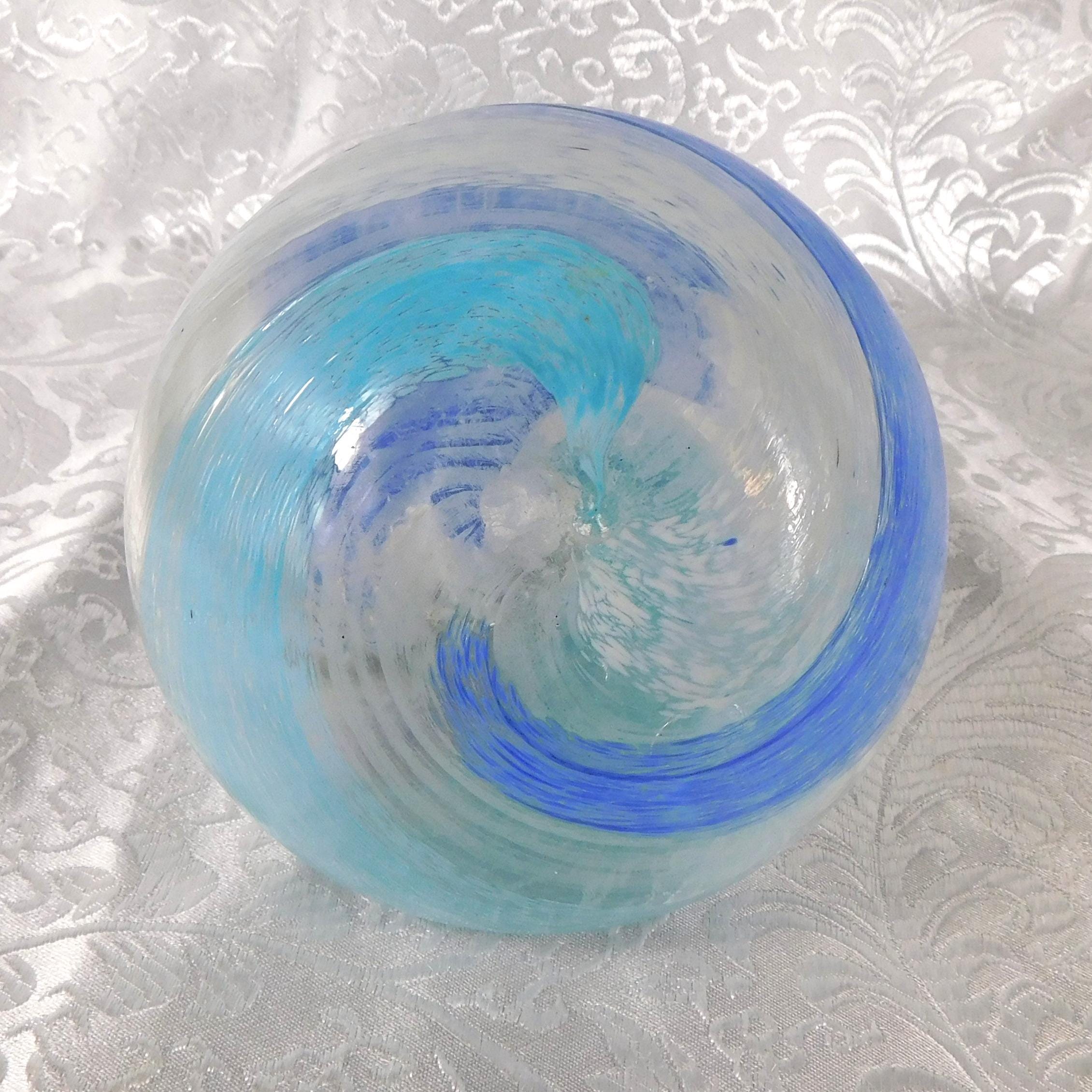 Blue White and Aqua Swirled Glass Perfume Bottle # 27244