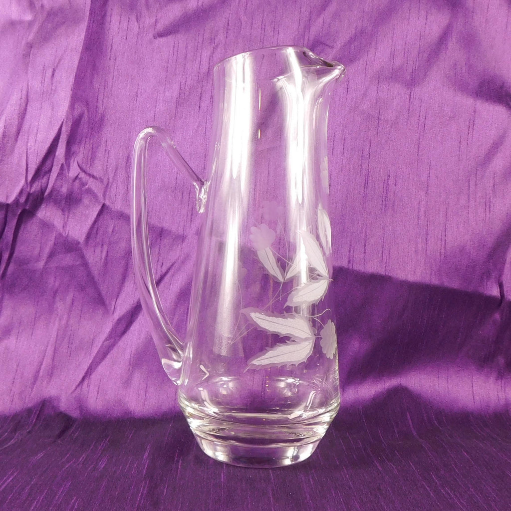 Clear Glass Drink Pitcher with Etched Design # 27236