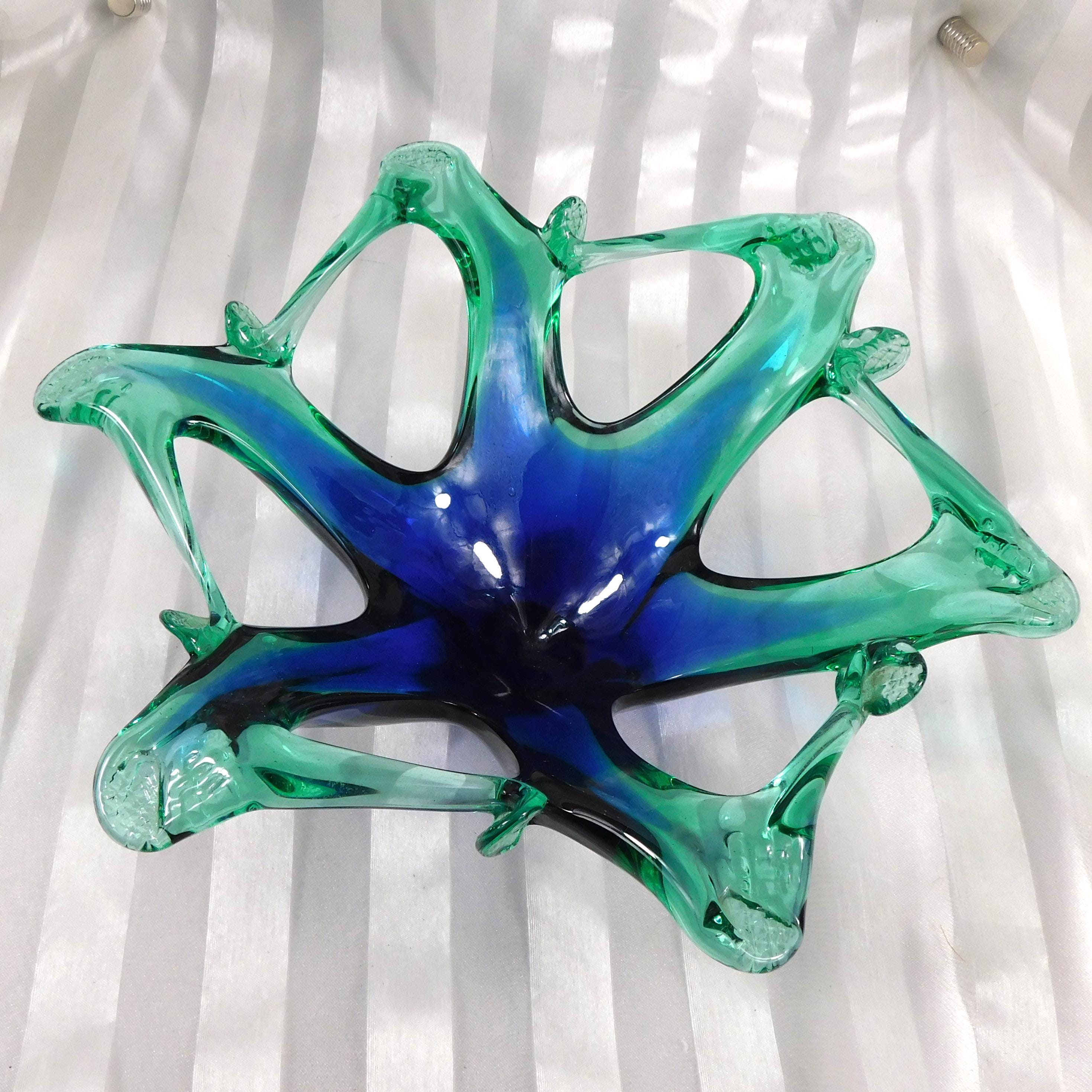 Blue and Green Art Glass Bowl # 27205
