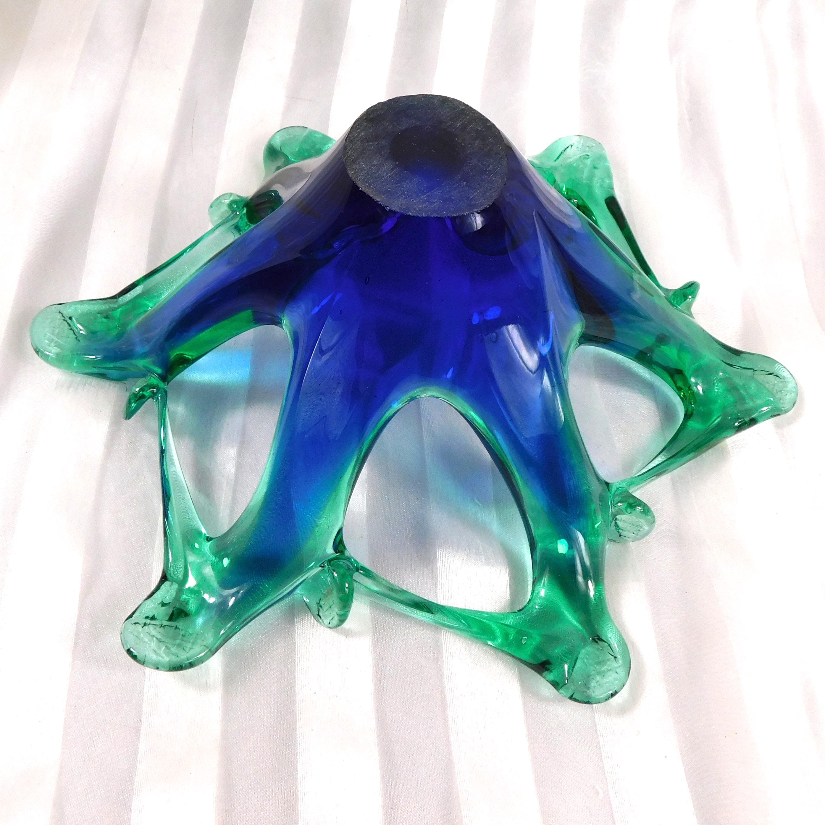 Blue and Green Art Glass Bowl # 27205