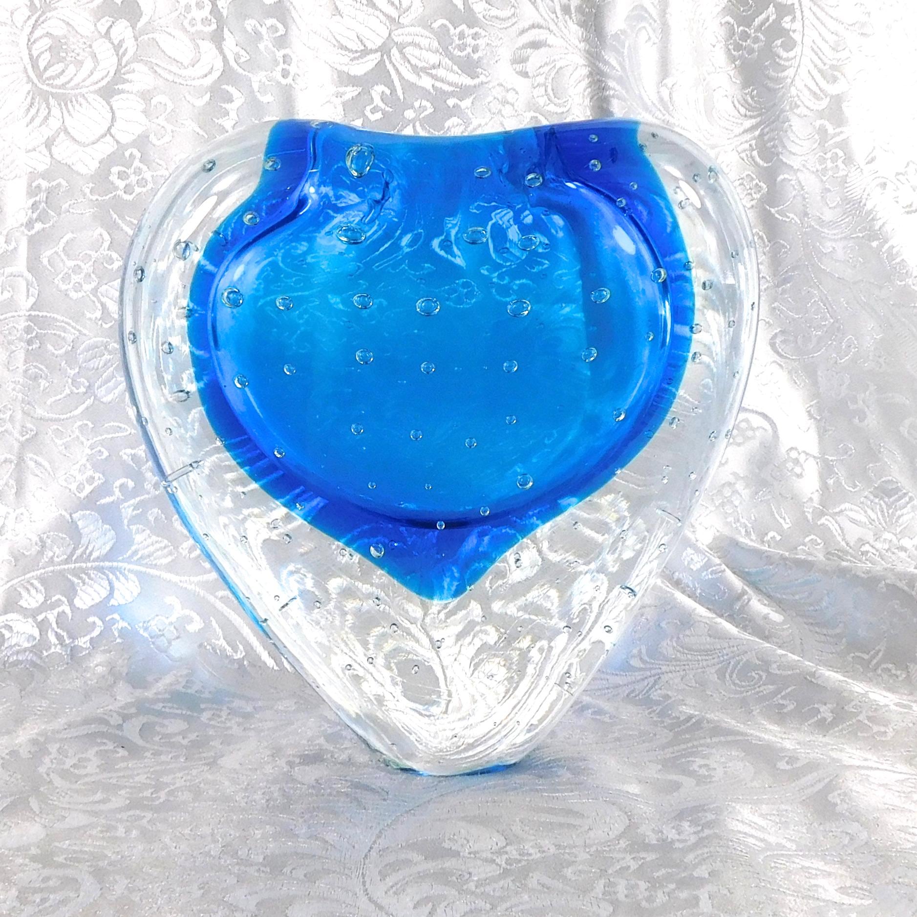Blue Bullicante Heart Shaped Vase # 27252