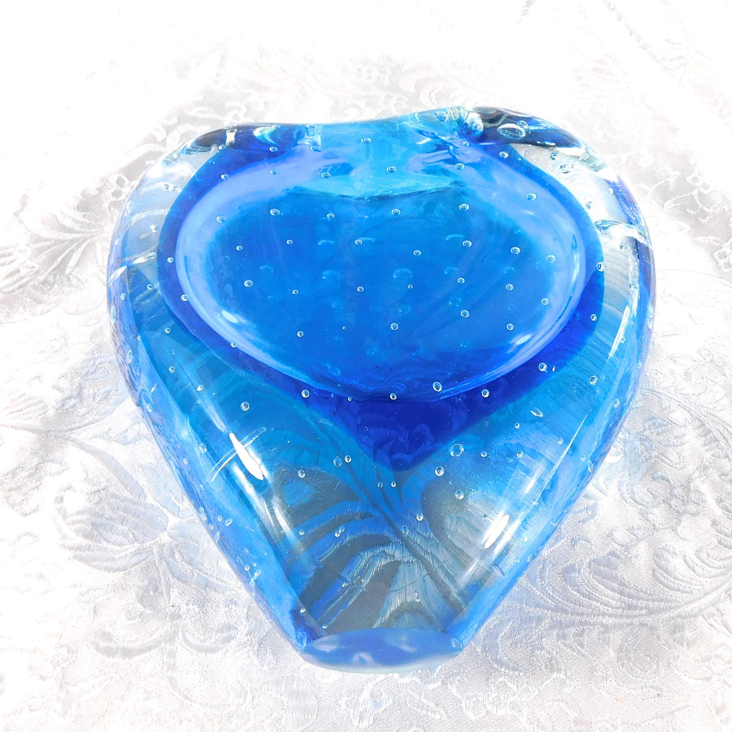 Blue Bullicante Heart Shaped Vase # 27252