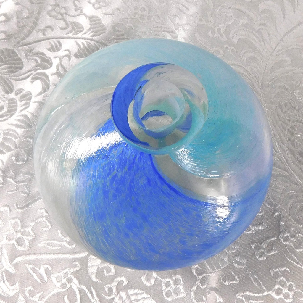 Blue White and Aqua Swirled Glass Perfume Bottle # 27244