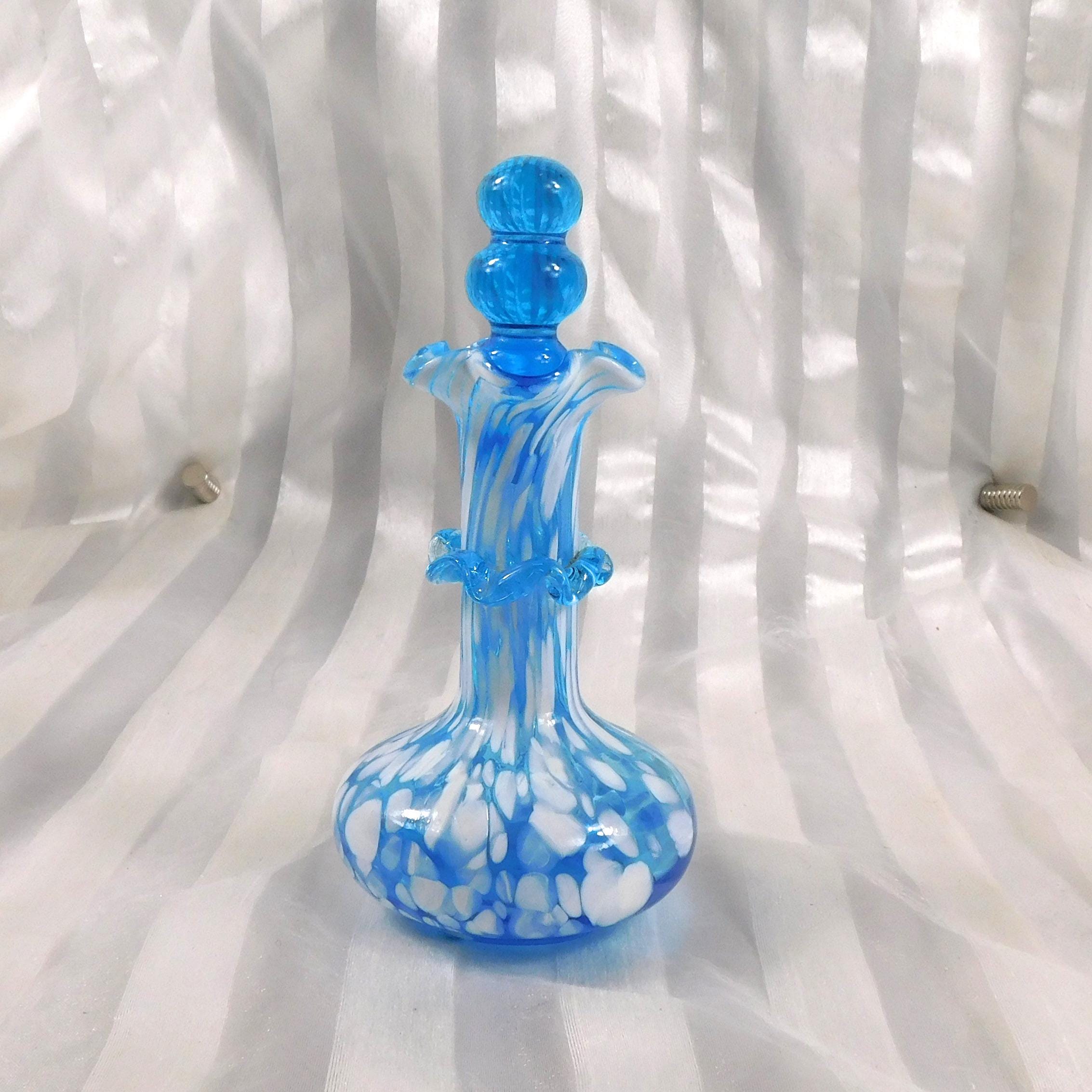 Blue and White Art Glass perfume Bottle # 27217