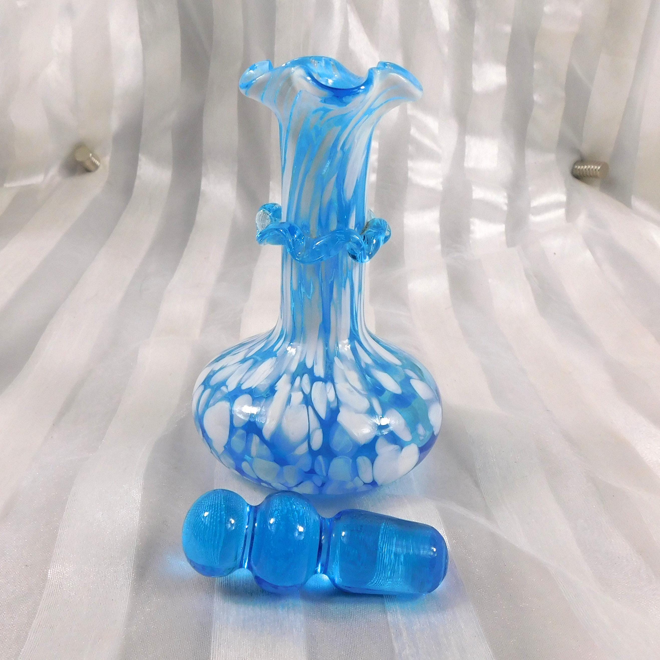 Blue and White Art Glass perfume Bottle # 27217