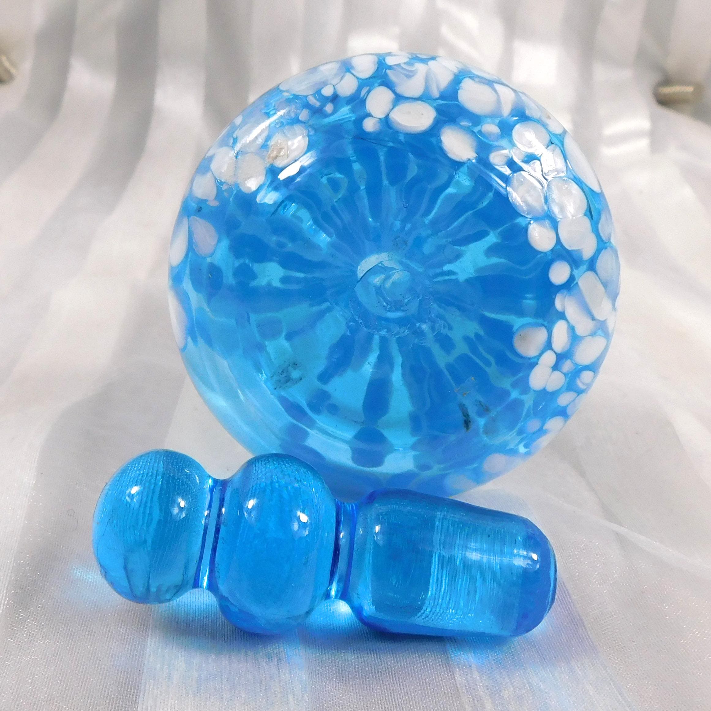 Blue and White Art Glass perfume Bottle # 27217