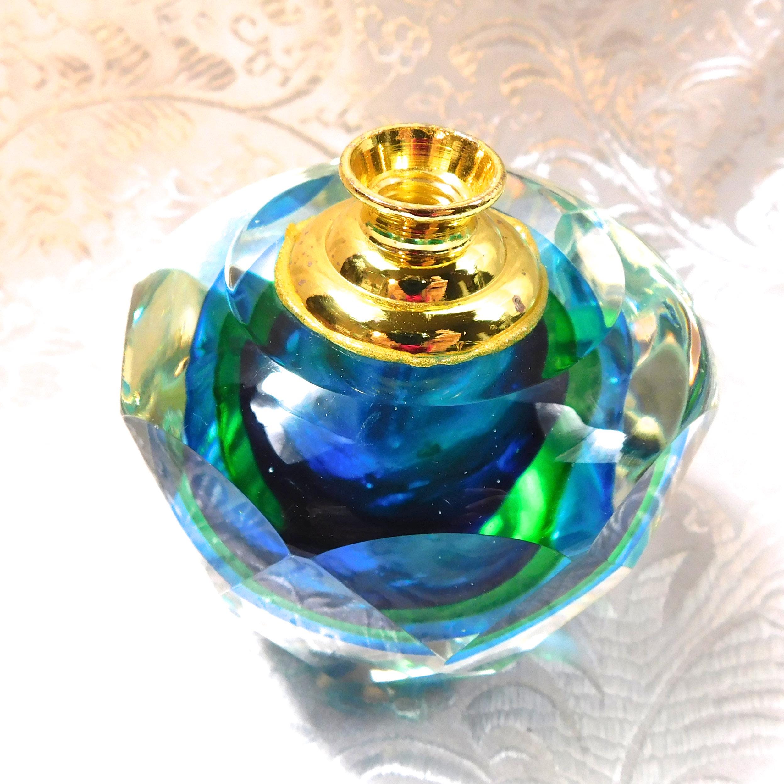 Blue and Green Art Glass Perfume Bottle # 27142