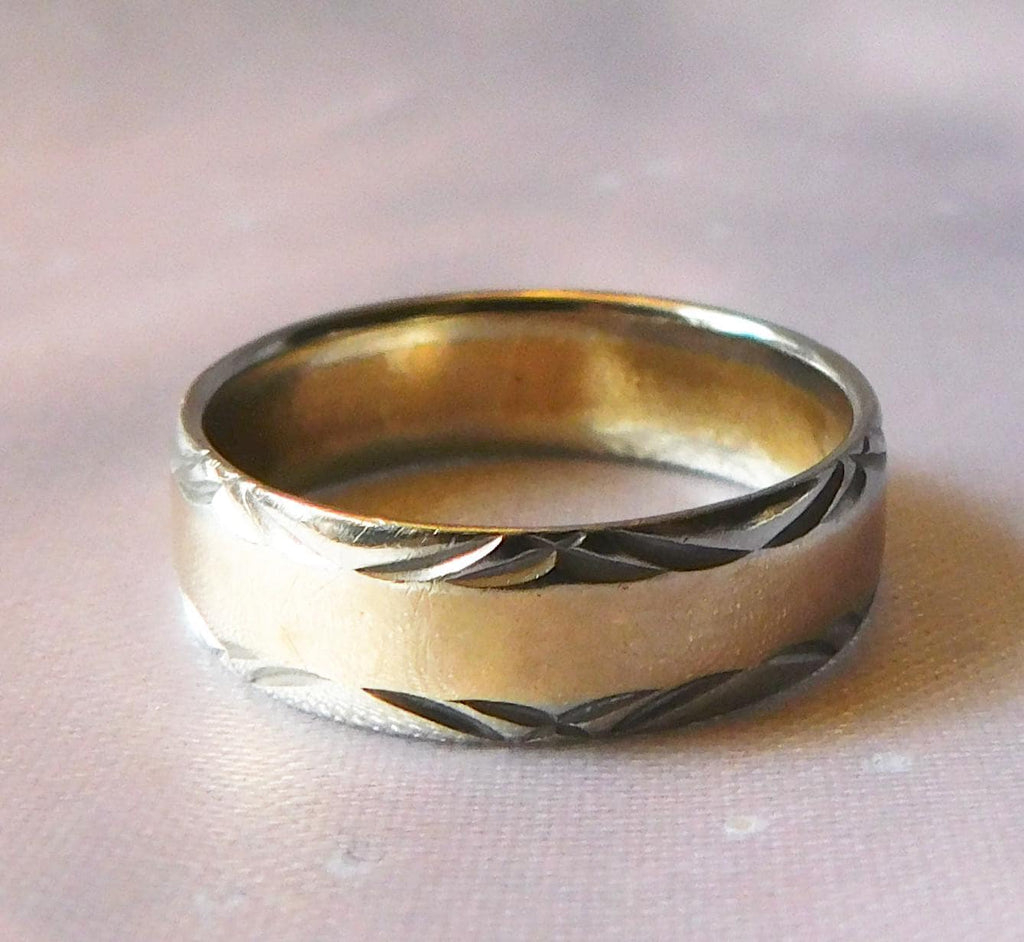 14K Gold Womens Ring, Gold Band in Size 7