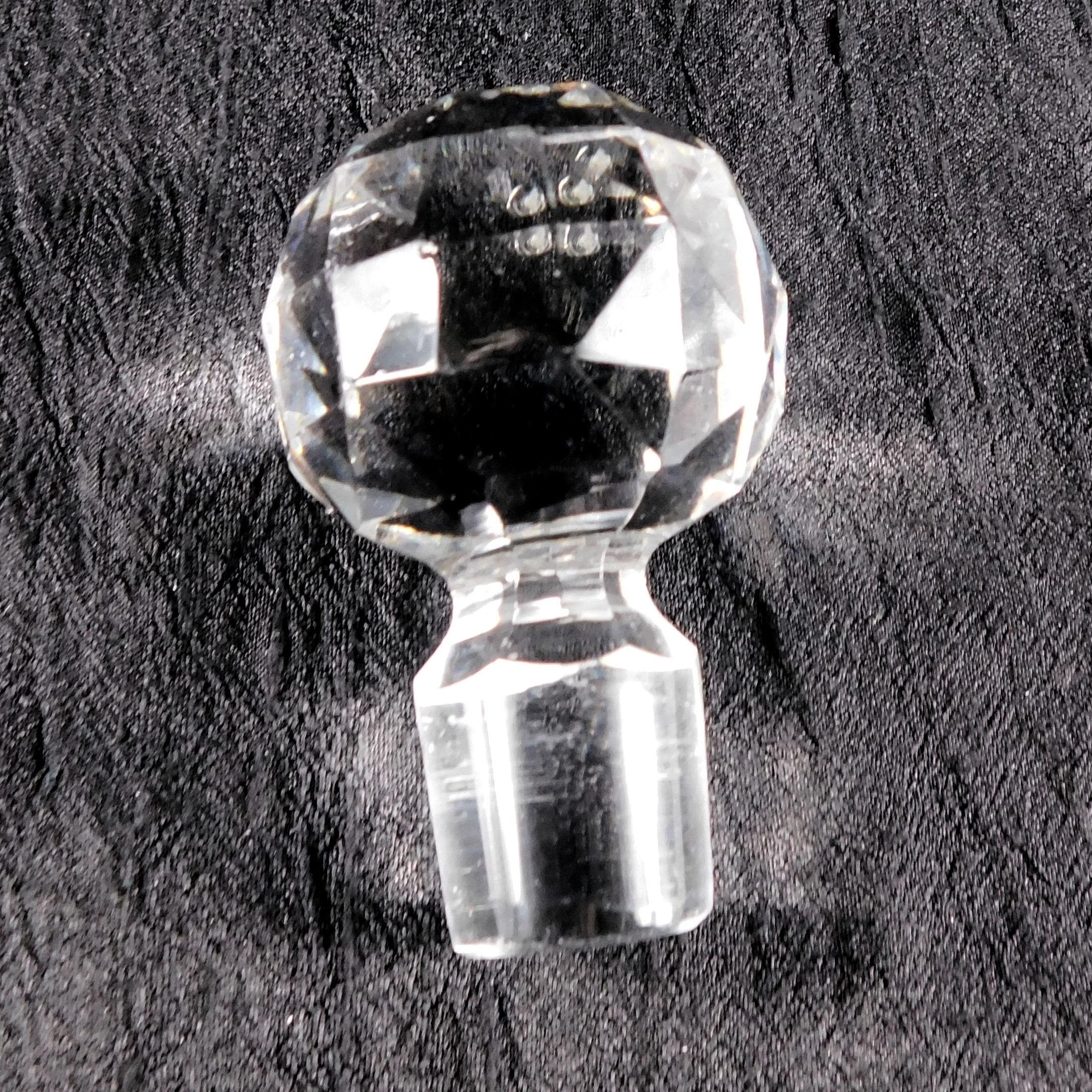 Clear Glass Perfume Bottle with Cut Flower Design # 27292