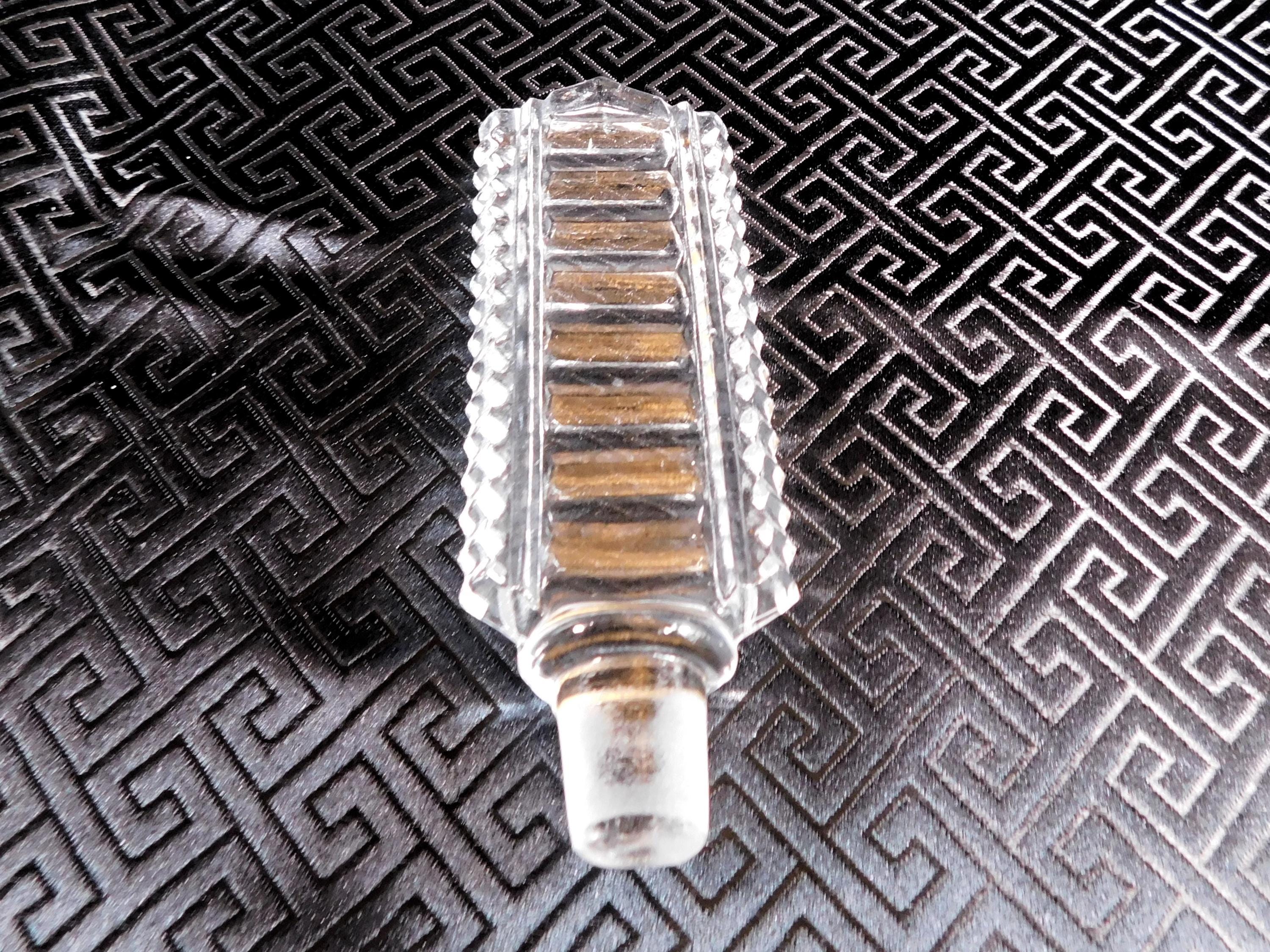 Clear Ridged Glass Perfume Bottle with Matching Stopper # 25439