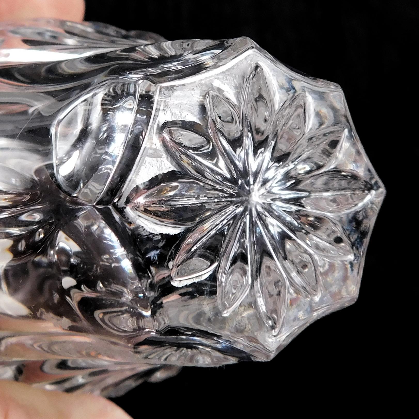 Clear Crystal Bohemia Perfume Bottle with Flower Shaped Stopper # 27201