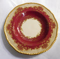 Burgundy Coalport Serving Bowl with Raised Gold Trim # 10195