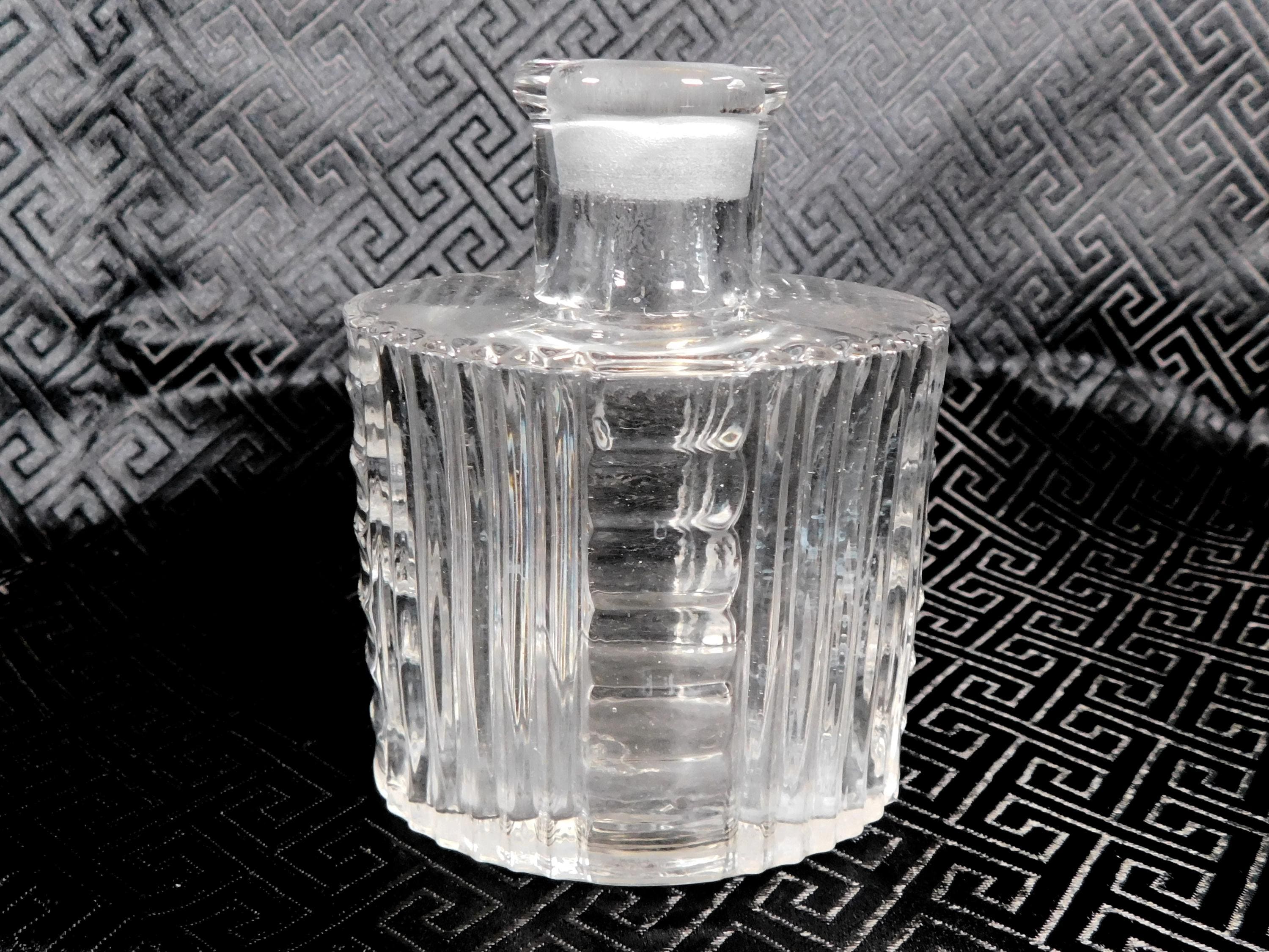Clear Ridged Glass Perfume Bottle with Matching Stopper # 25439