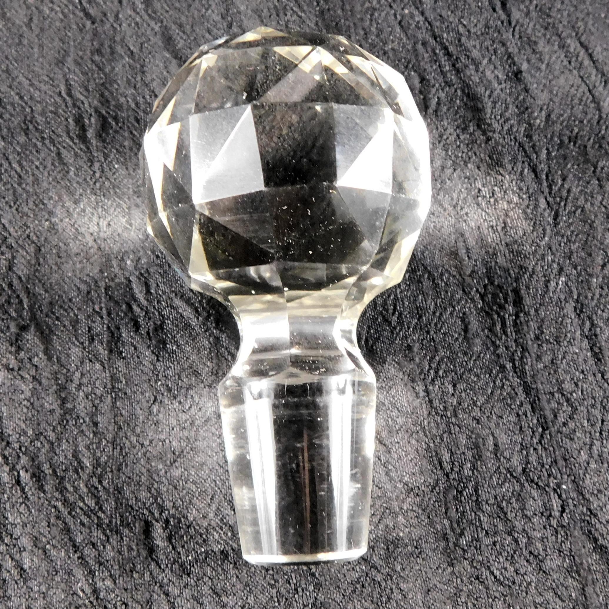 Clear Cut Glass Perfume Bottle with Star Design # 27290