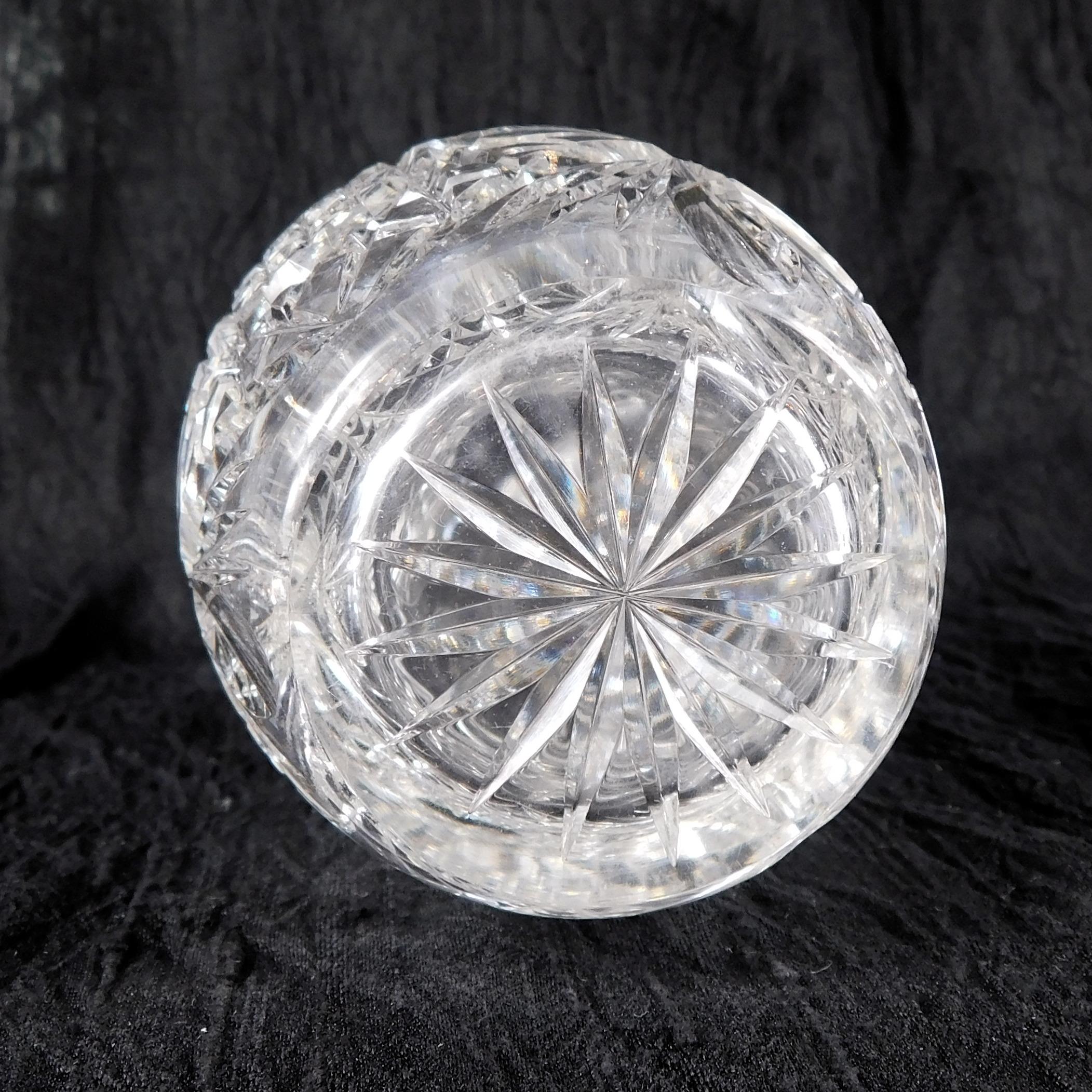 Clear Cut Glass Perfume Bottle with Star Design # 27290
