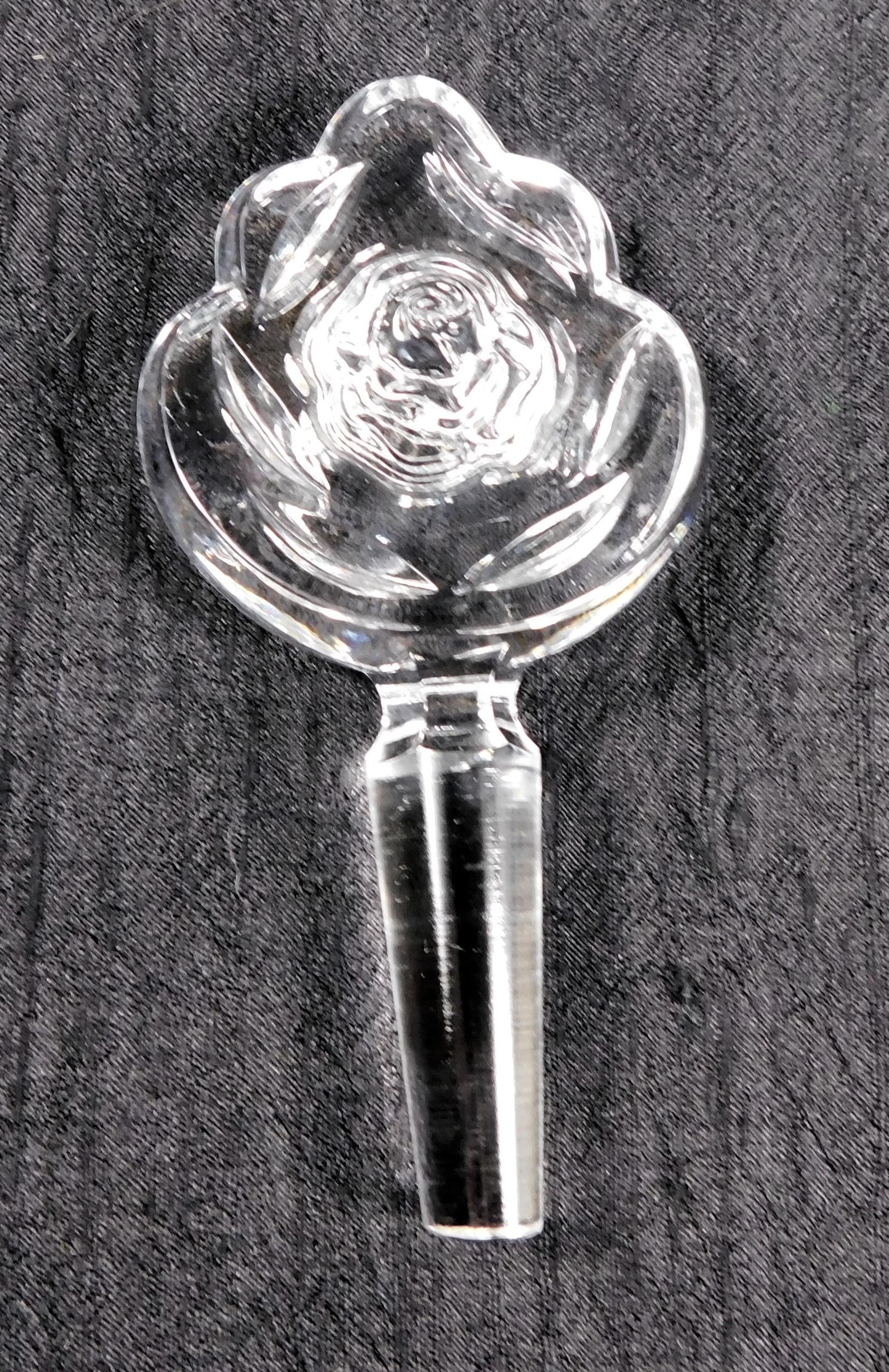 Clear Crystal Bohemia Perfume Bottle with Flower Shaped Stopper # 27201