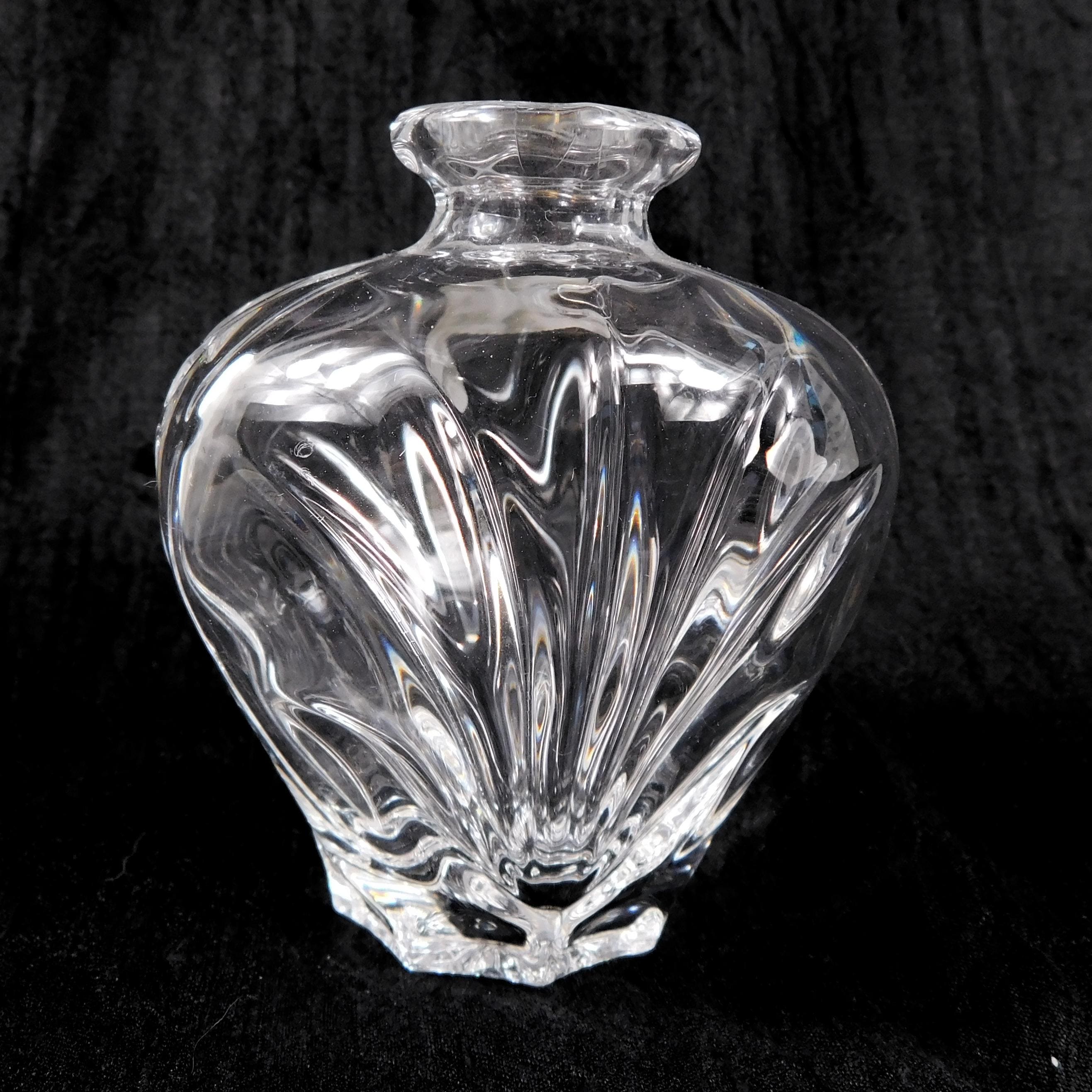 Clear Crystal Bohemia Perfume Bottle with Flower Shaped Stopper # 27201