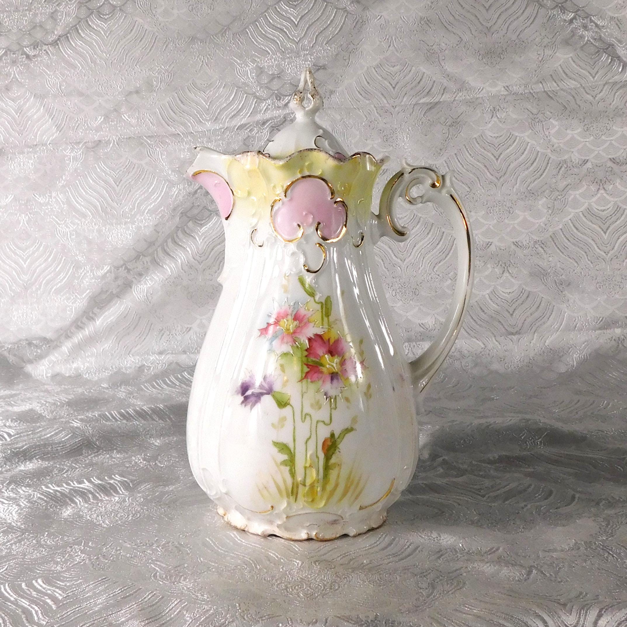 Chocolate Pot with Hand Painted Flowers # 27390