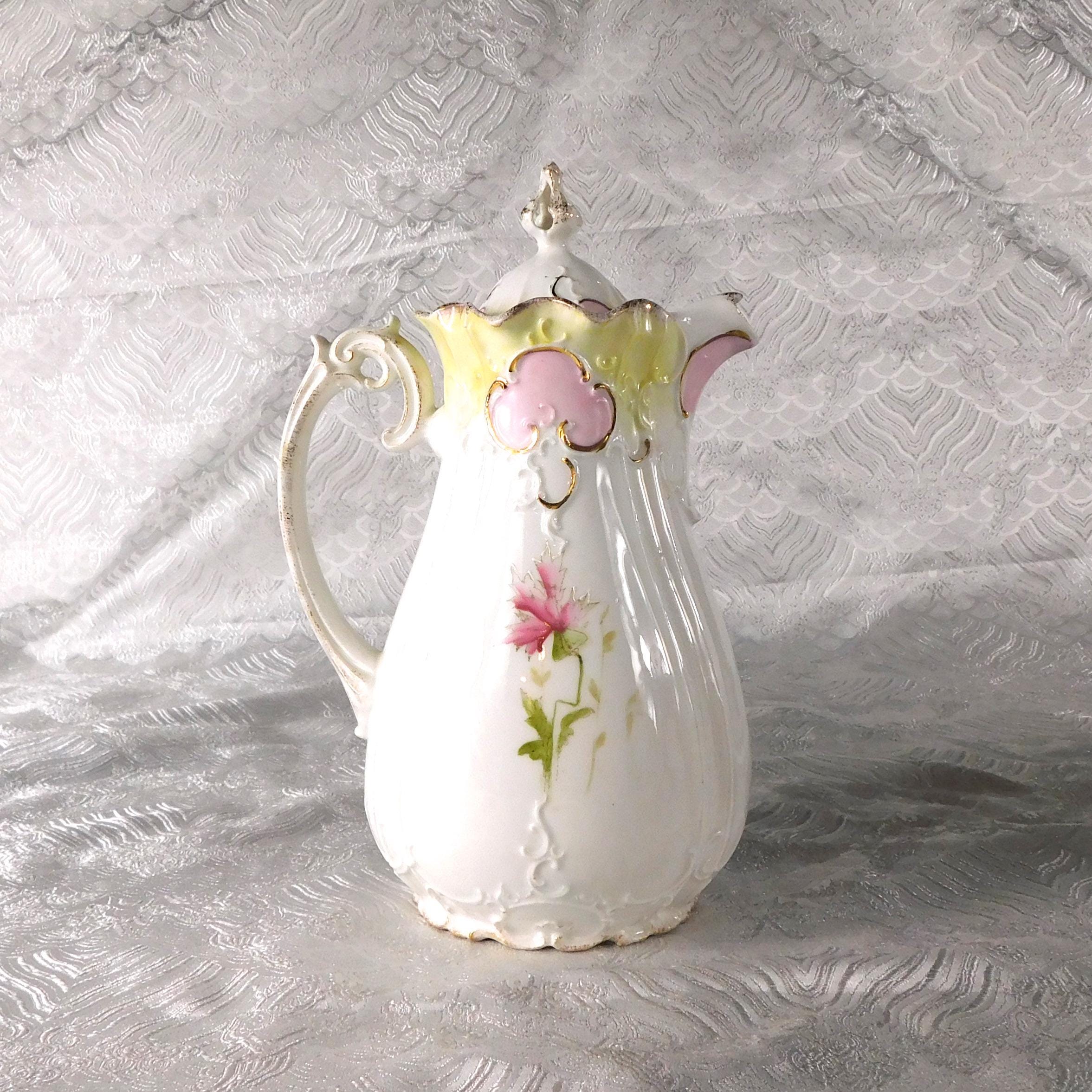 Chocolate Pot with Hand Painted Flowers # 27390