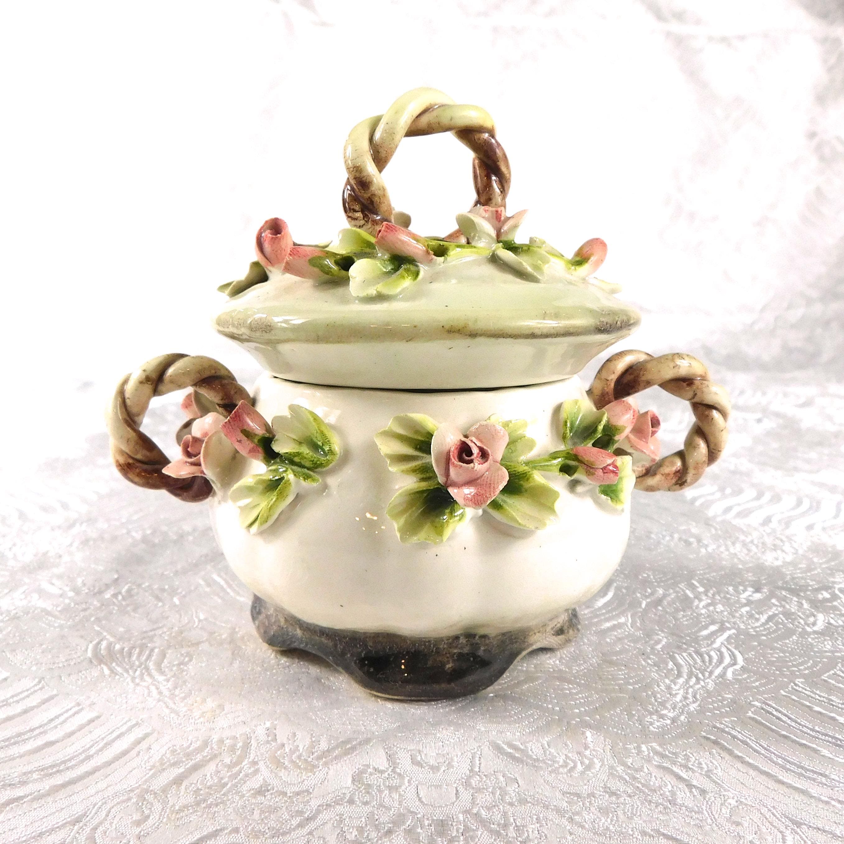 Carl Thieme Small Covered Dish with Roses # 27423