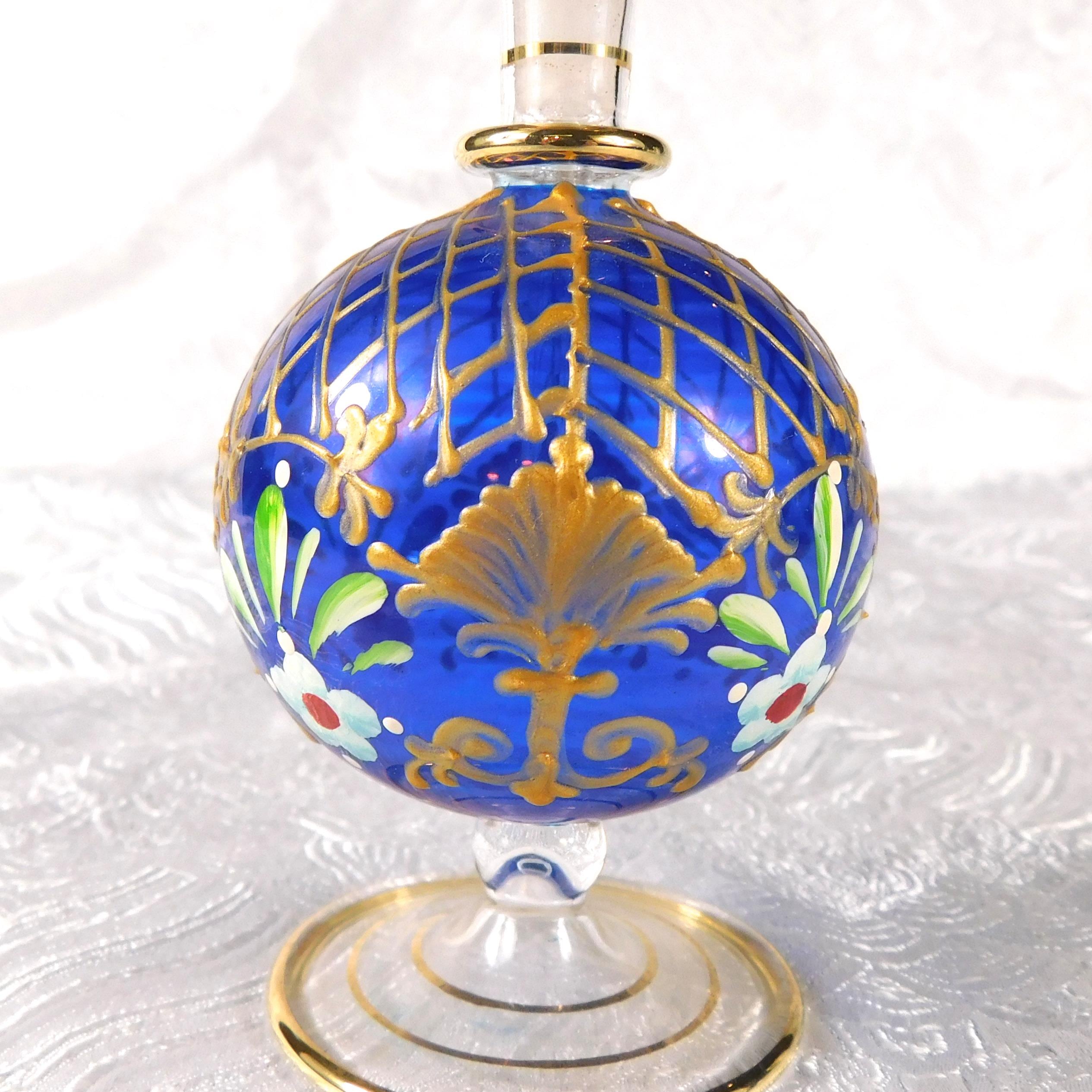 Blue Glass Decorative Perfume Bottle # 27483
