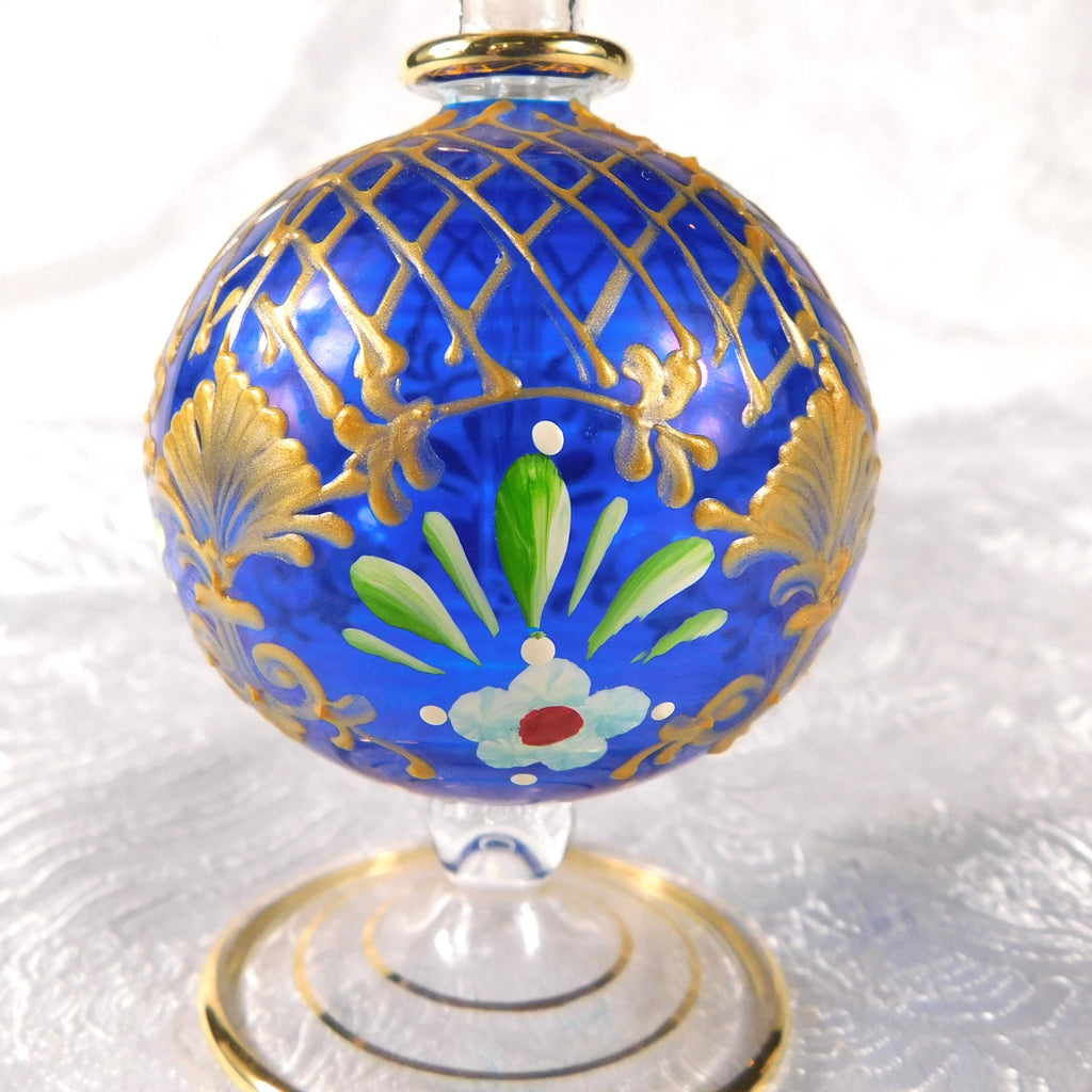 Blue Glass Decorative Perfume Bottle # 27483