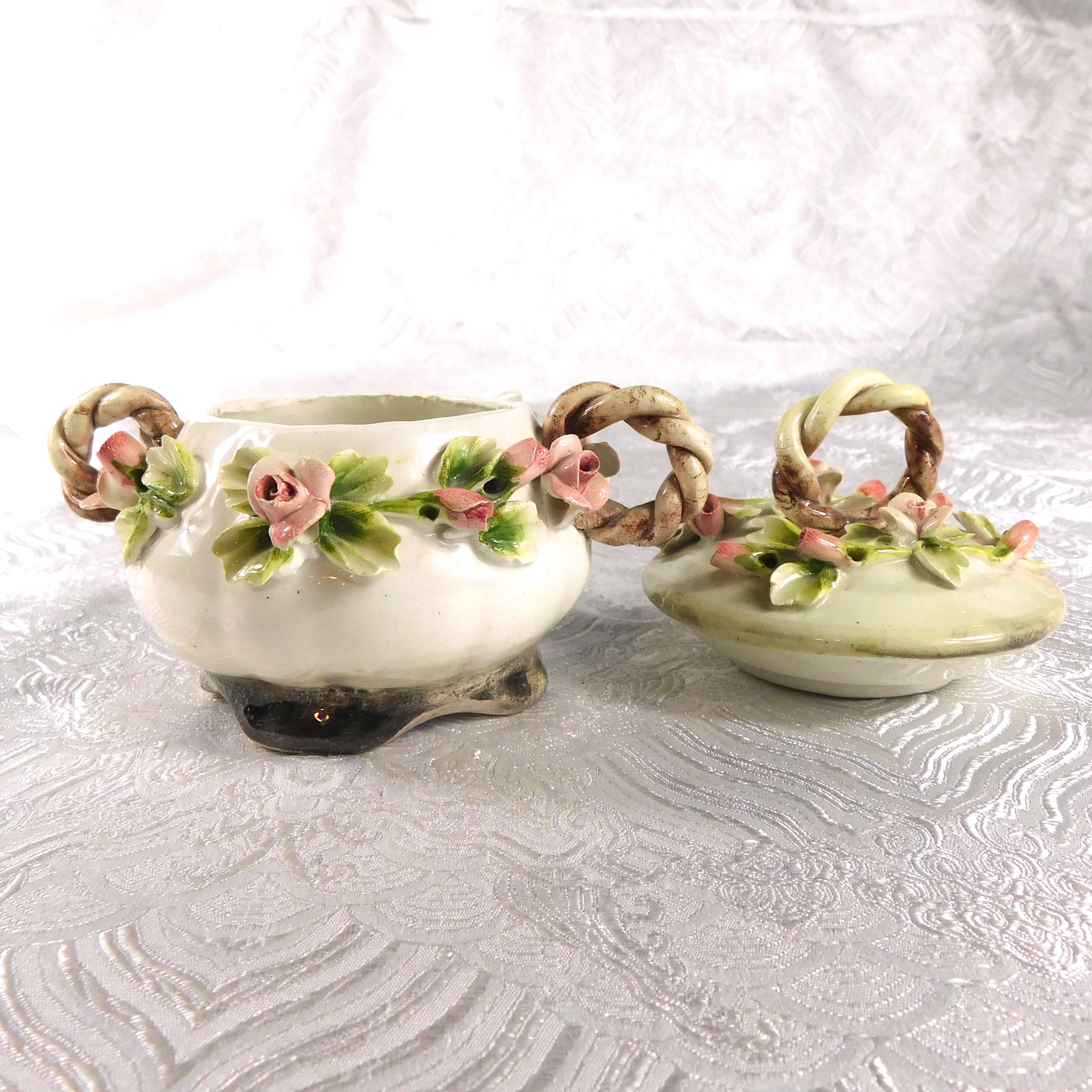 Carl Thieme Small Covered Dish with Roses # 27423