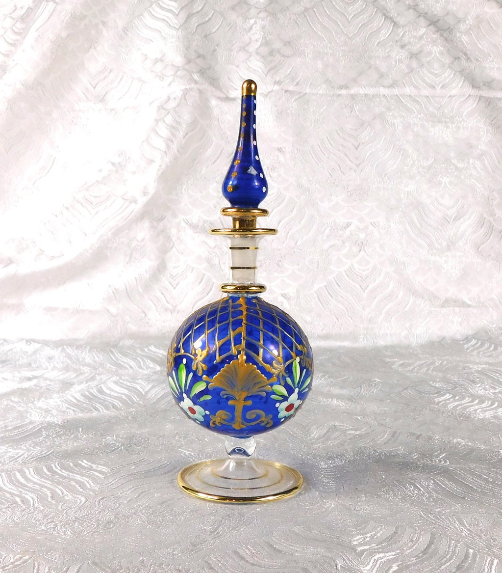 Blue Glass Decorative Perfume Bottle # 27483