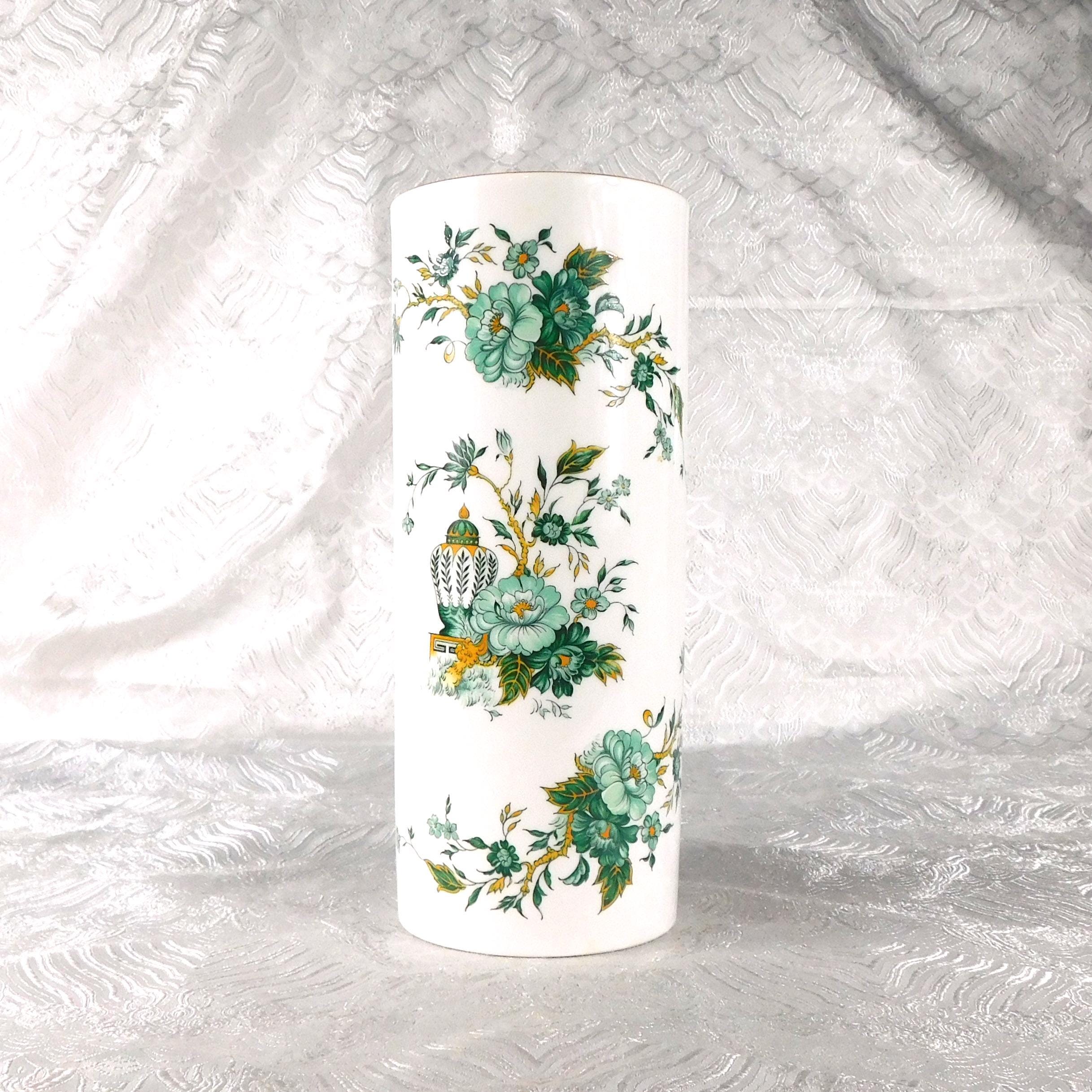 Crown Staffordshire White and Green Vase in Kowloon # 27489