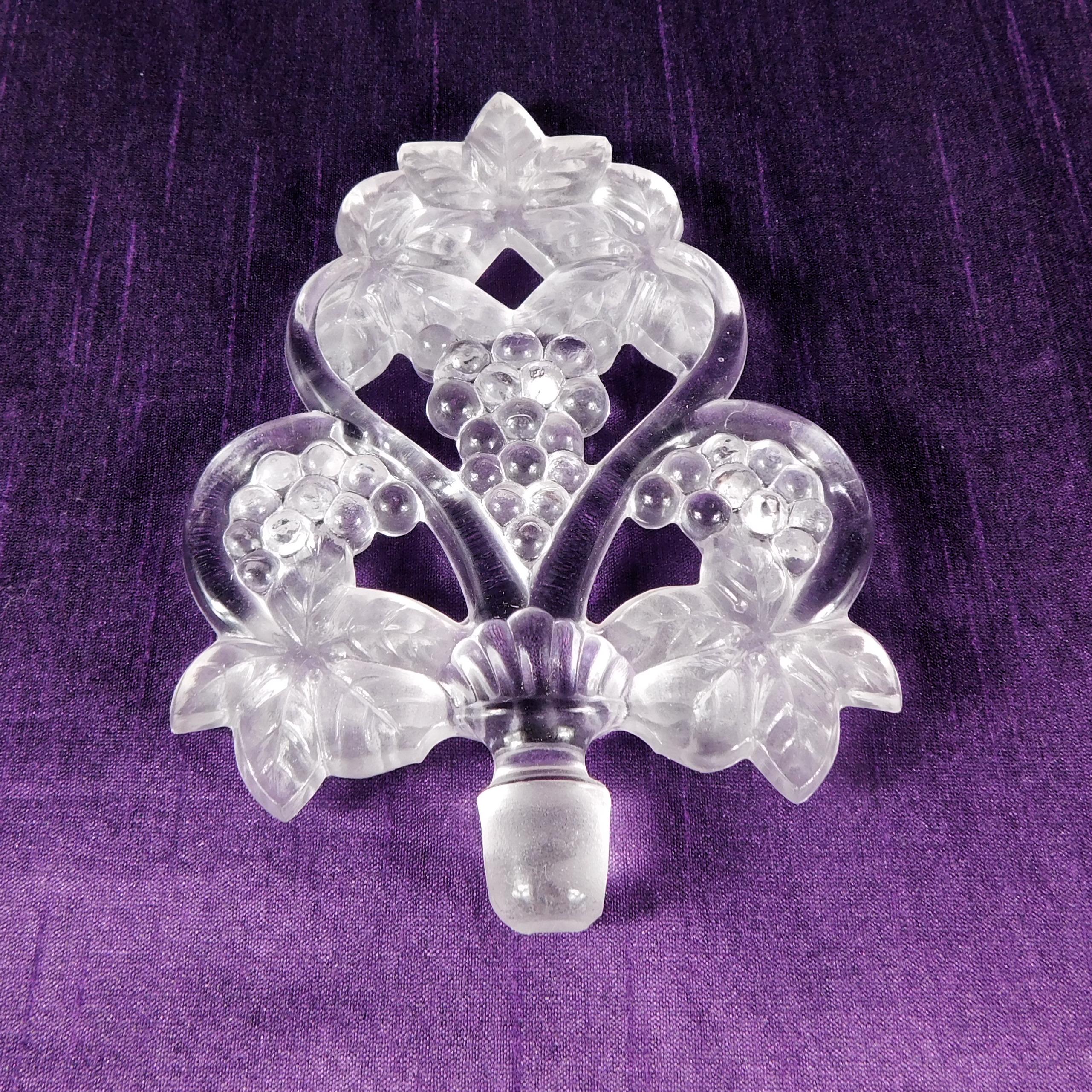 Clear Glass Footed Perfume Bottle with Open Stopper Design # 27513